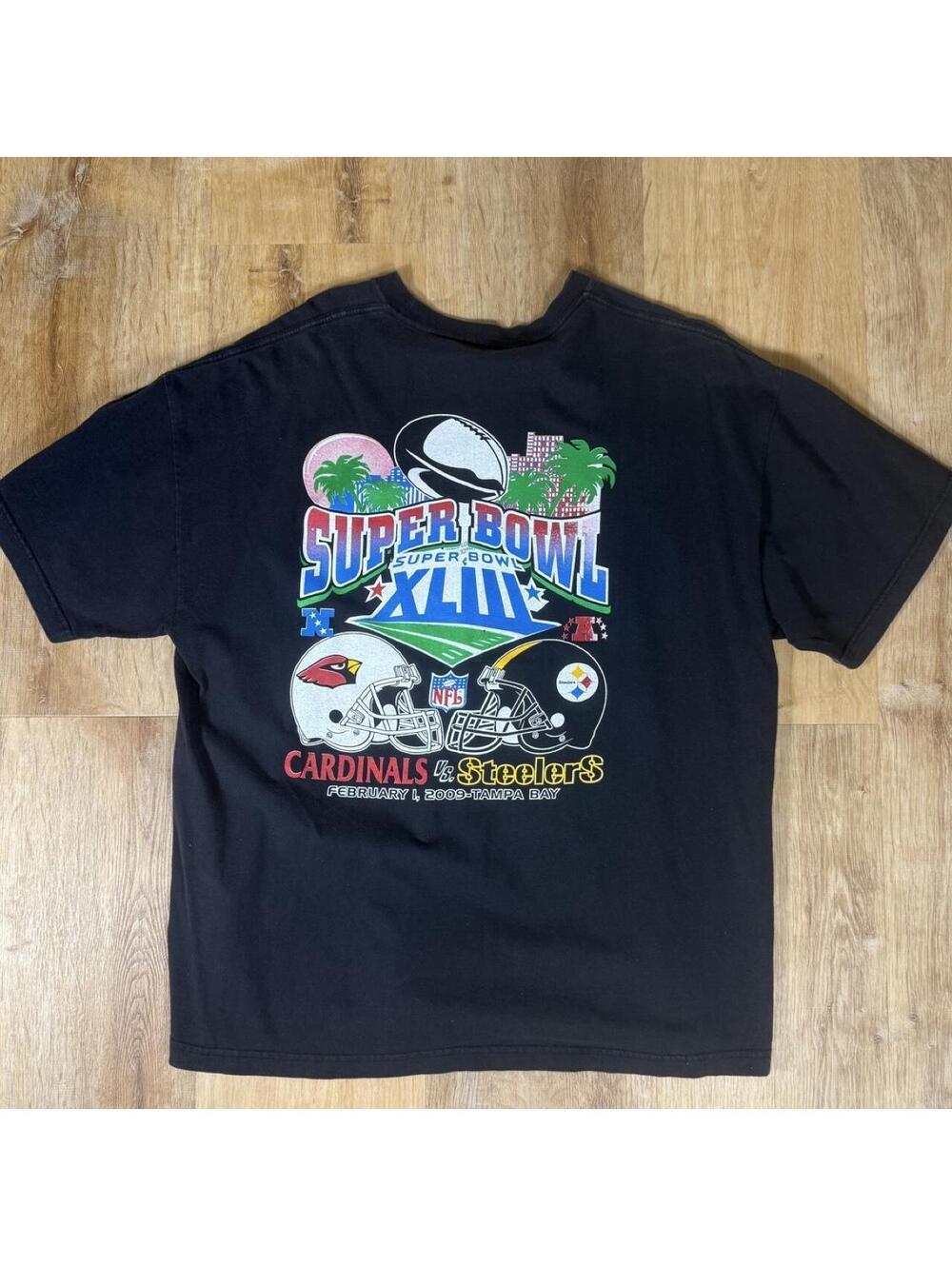 Steelers Y2K Super Bowl XLIII black tee #NFL #steelers #football #sports